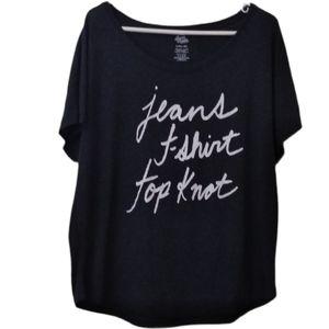 Fun & Sassy Scripted Tee Size 2XL Light Black VGUC